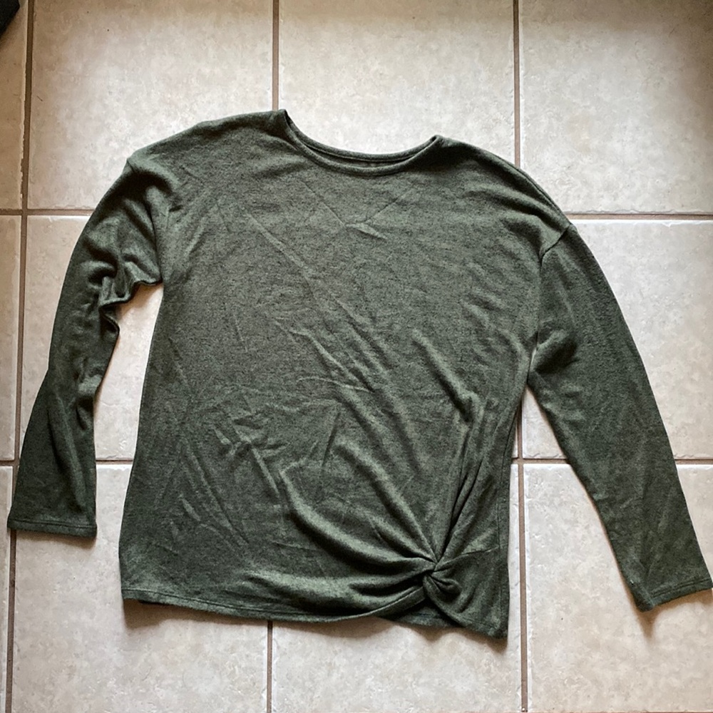 NWOT Girls Super Soft Olive Green Oversized Top